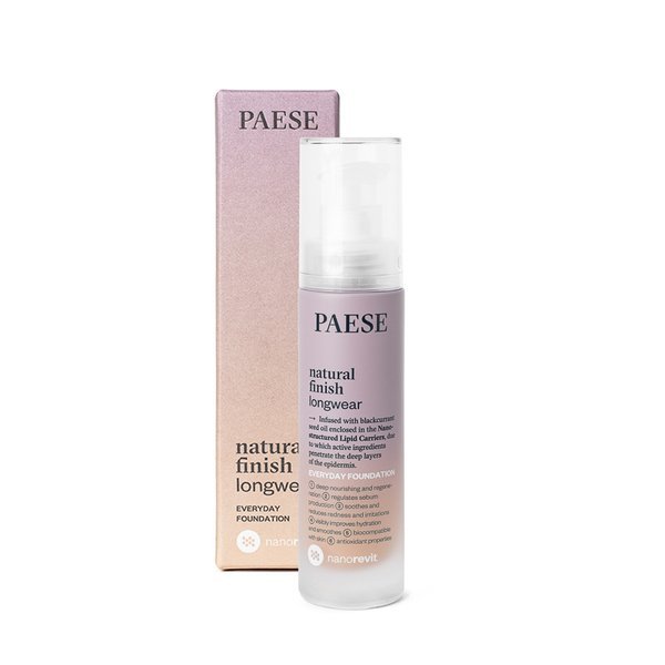 PAESE NANOREVIT NATURAL FINISH LONGWEAR EVERYDAY FOUNDATION DŁUGOTRWAŁY PODKŁAD O NATURALNYM WYKOŃCZENIU 35ml