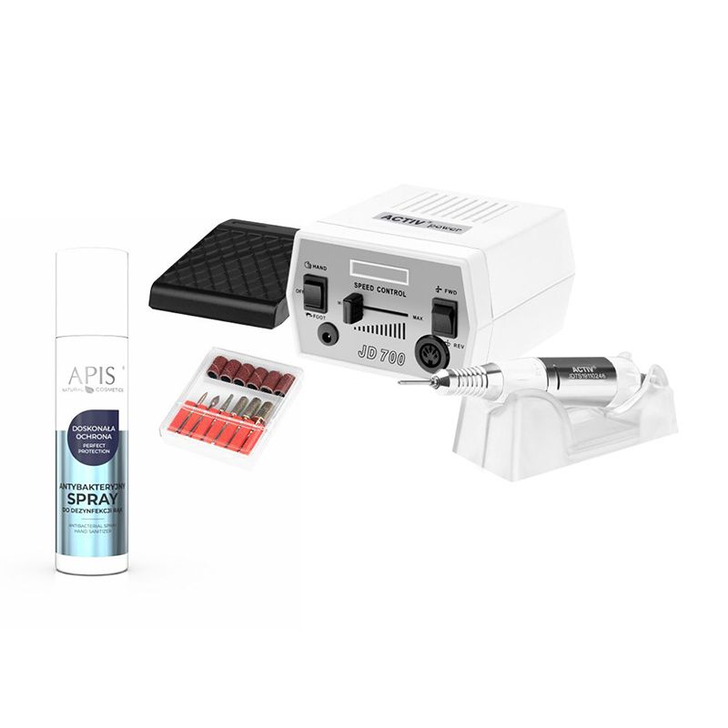 ACTIVESHOP FREZARKA ACTIV POWER JD700 WHITE + APIS SPRAY DO DEZYNFEKCJI RĄK 150ml GRATIS 