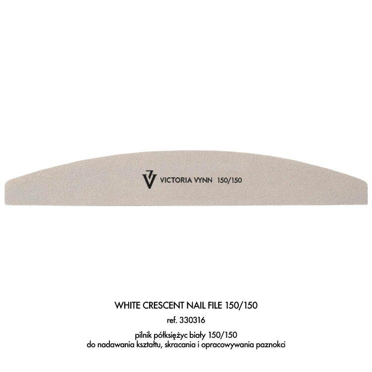 VICTORIA VYNN WHITE CRESCENT NAIL FILE PILNIK PÓŁKSIĘŻYC 150/150