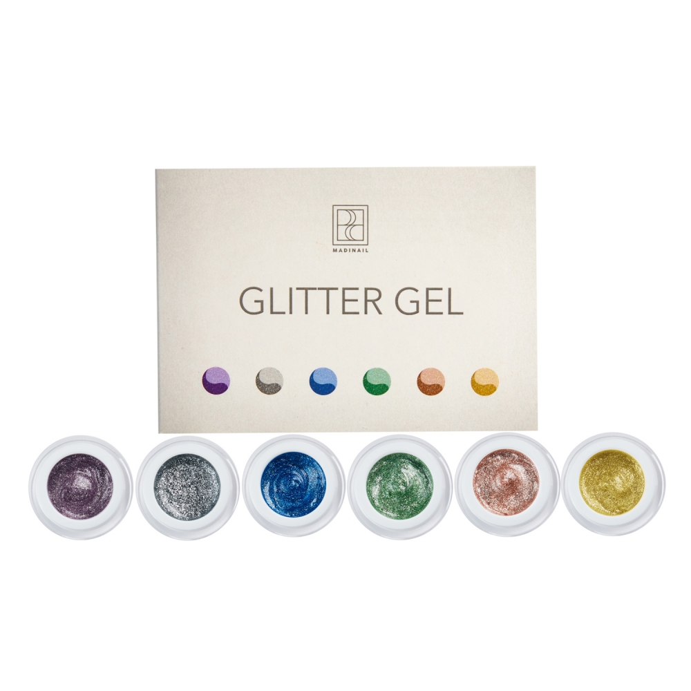 MADINAIL GLITTER GEL SET ZESTAW ŻELI BROKATOWYCH DO ZDOBIEŃ