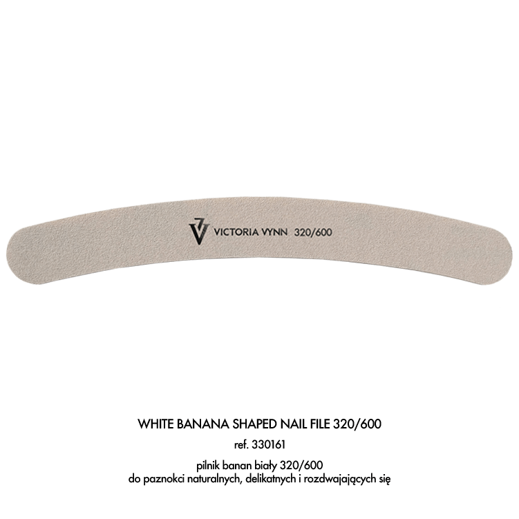 VICTORIA VYNN WHITE BANANA SHAPED NAIL FILE PILNIK BANAN 320/600