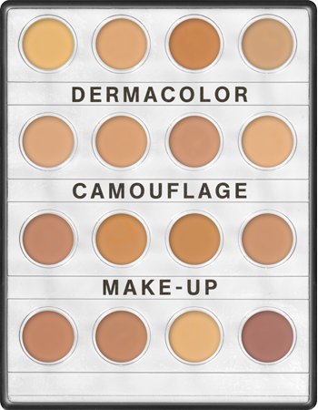 KRYOLAN DERMACOLOR CAMOUFLAGE CREME MINI PALETTE 16 COLORS MEDIUM PALETA 16 MINI PODKŁADÓW