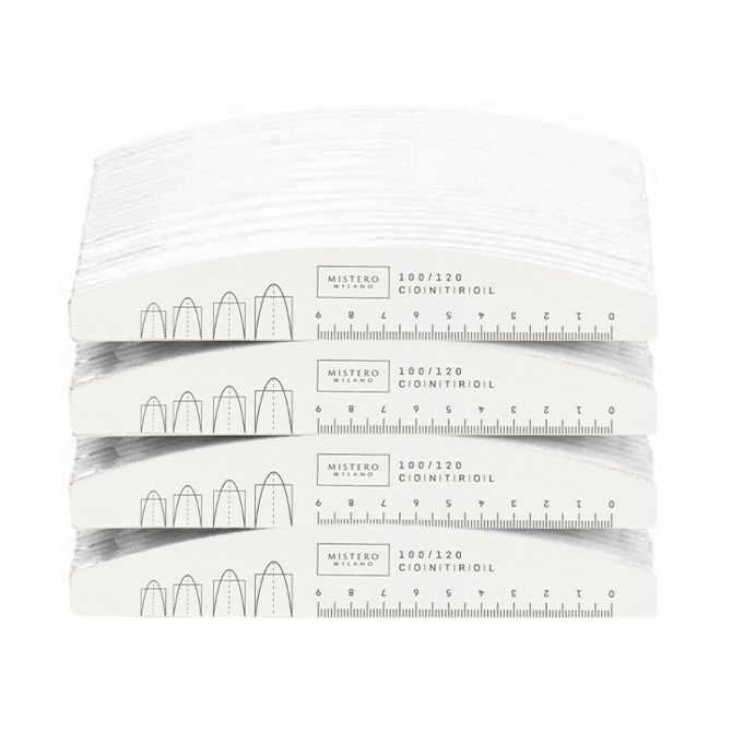 MISTERO MILANO PILNIK DO PAZNOKCI CONTROL 100/180 PÓŁKSIĘŻYC (25 sztuk)