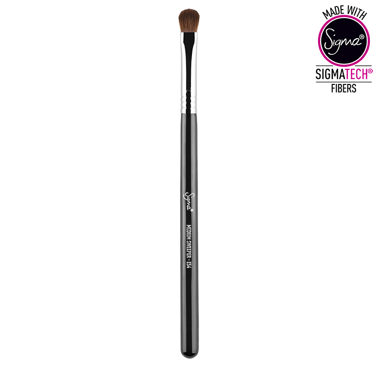 SIGMA BEAUTY MEDIUM SWEEPER BRUSH PĘDZEL DO CIENI CHROME FERRULE E54