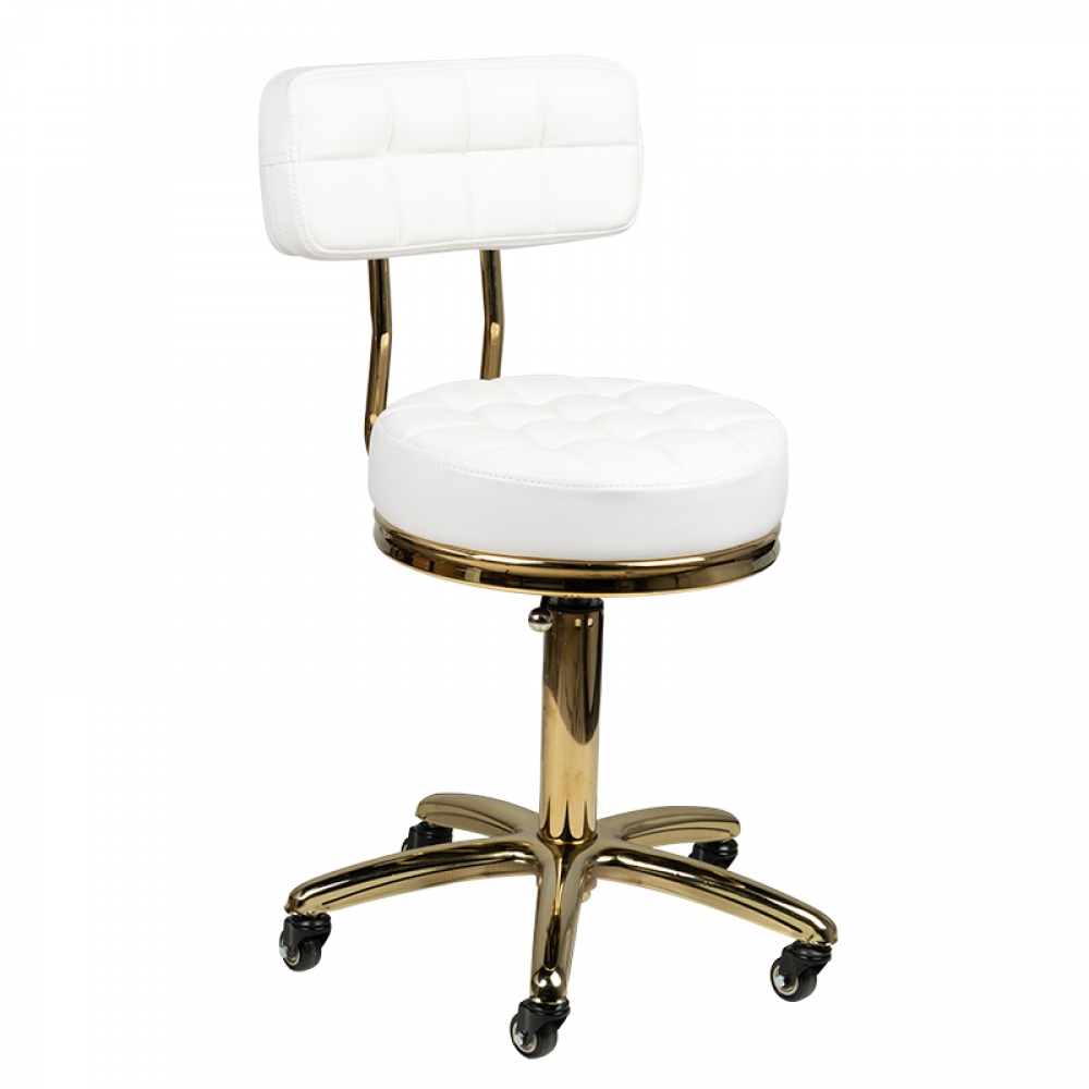 ACTIVESHOP Taboret kosmetyczny Gold AM-961 biały 