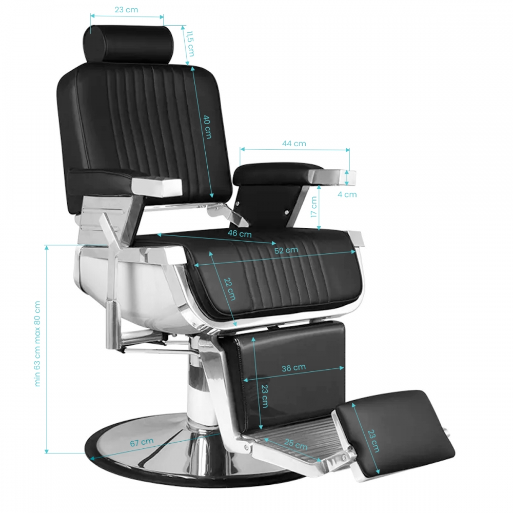 Hair System fotel barberski Royal X czarny (124710)
