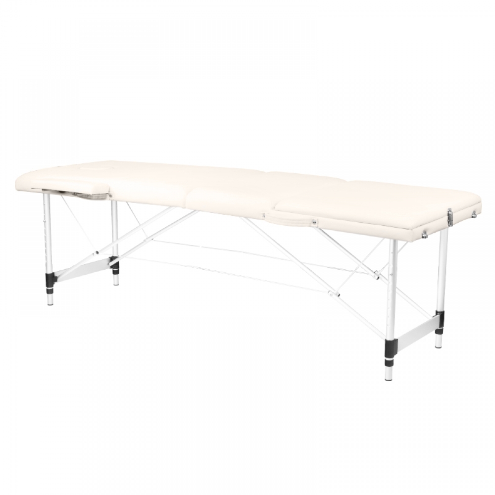 Stół składany do masażu aluminiowy komfort Activ Fizjo 3 segmentowy cream  (130790)