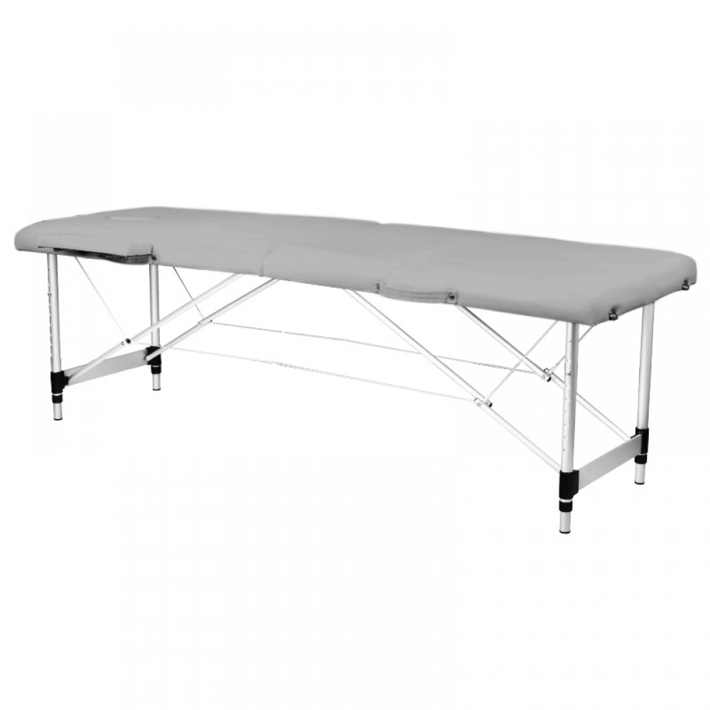 Stół składany do masażu aluminiowy komfort Activ Fizjo 2 segmentowy szary  (130826)