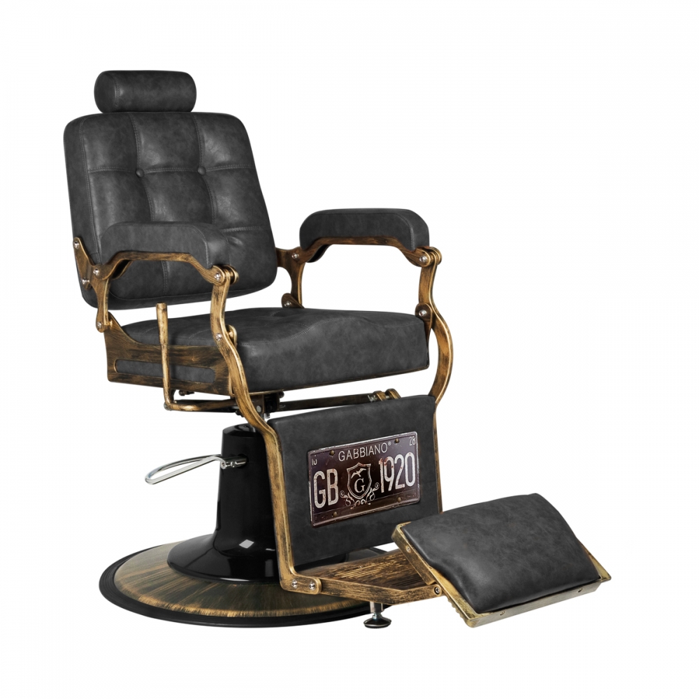 Gabbiano fotel barberski Boss HD Old Leather czarny (131780)