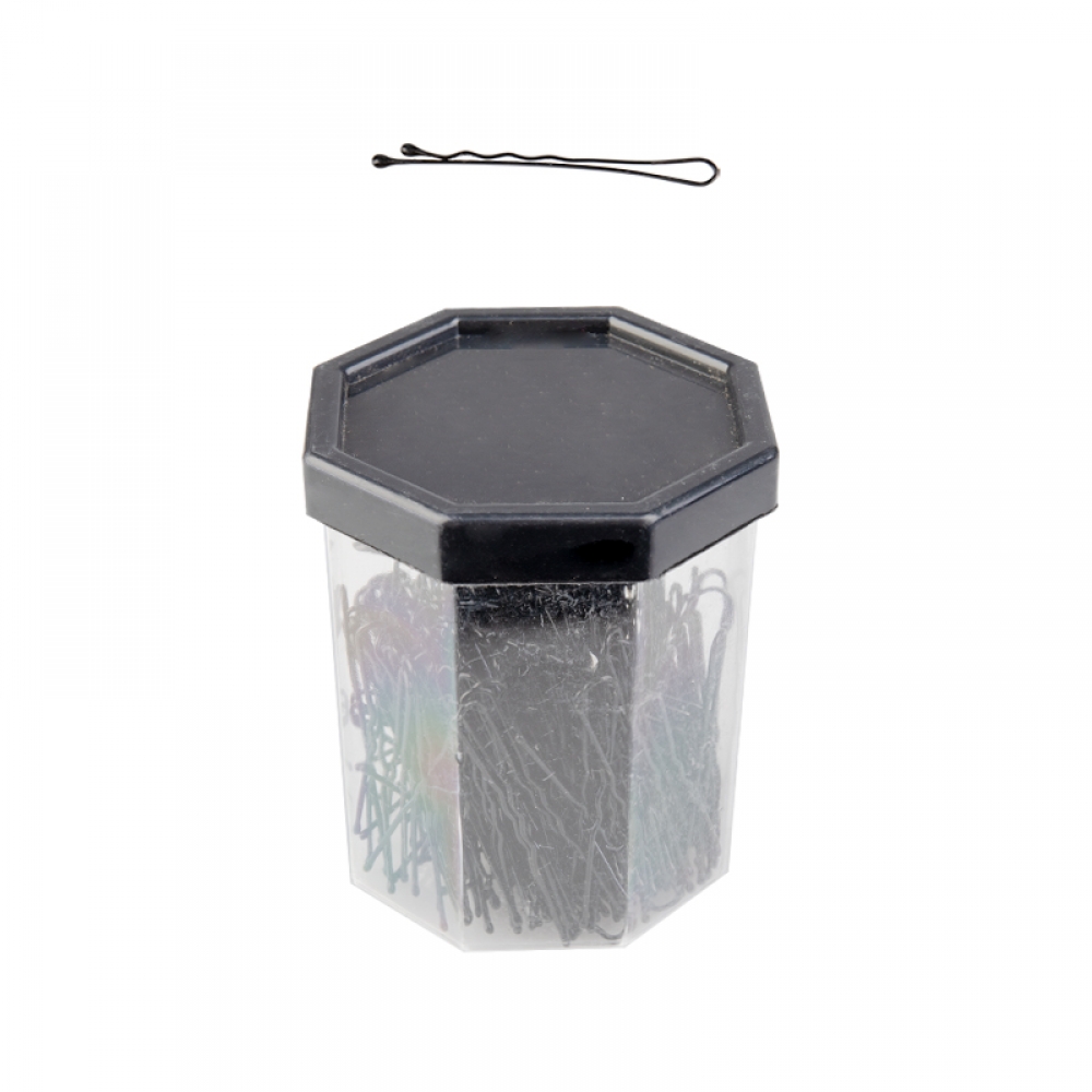 Wsuwki fryzjerskie do włosów E-62 150 szt. 4,9 cm czarne (133255)