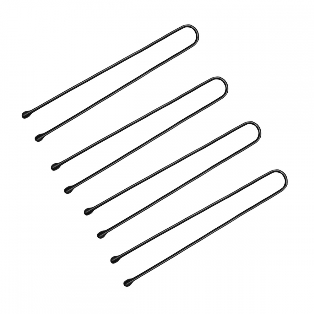 Kokówki fryzjerskie do włosów E-63 150 szt. 4,9 cm czarne (133256)