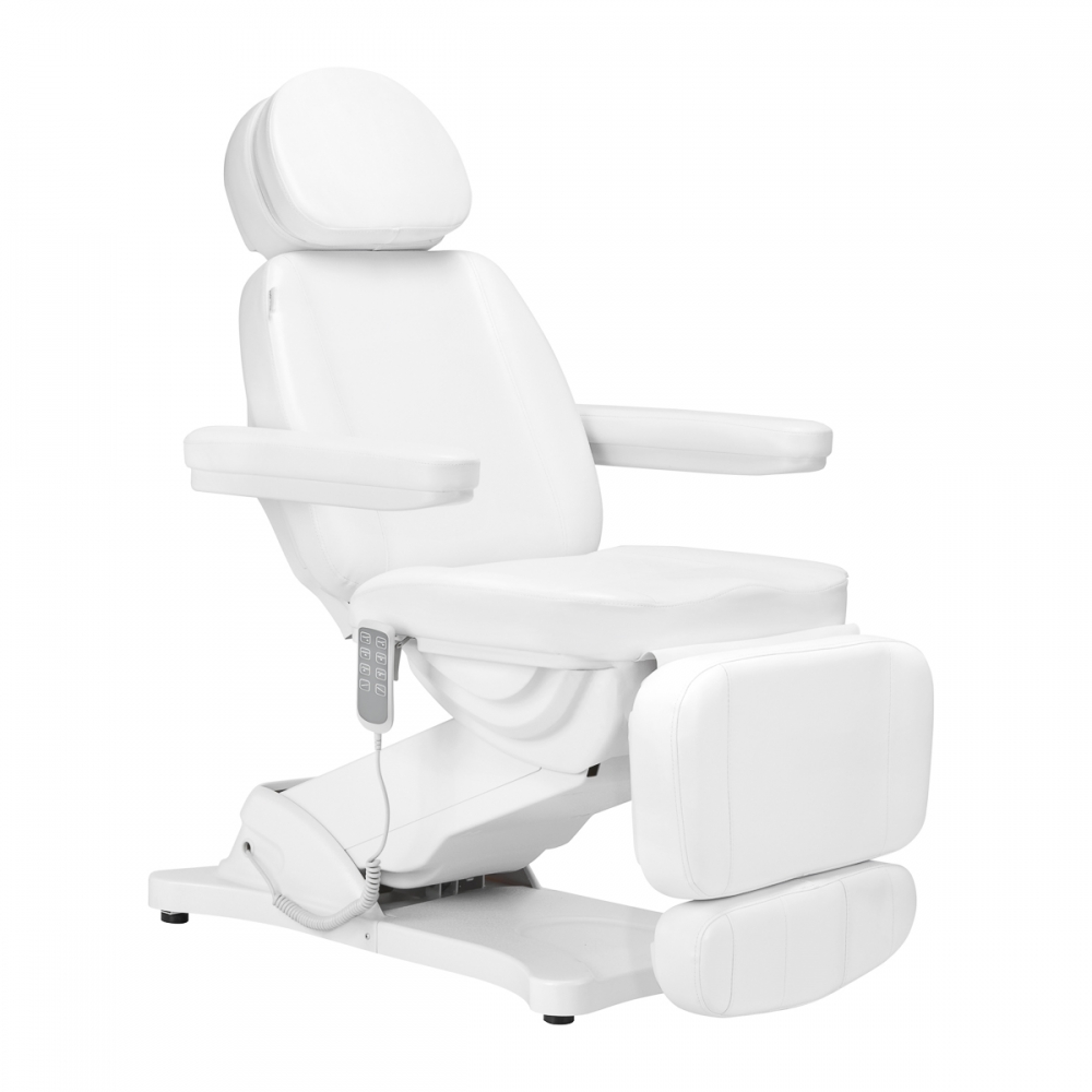 Elektryczny fotel kosmetyczny SILLON CLASSIC 4 silniki z kołyską biały  (148290)