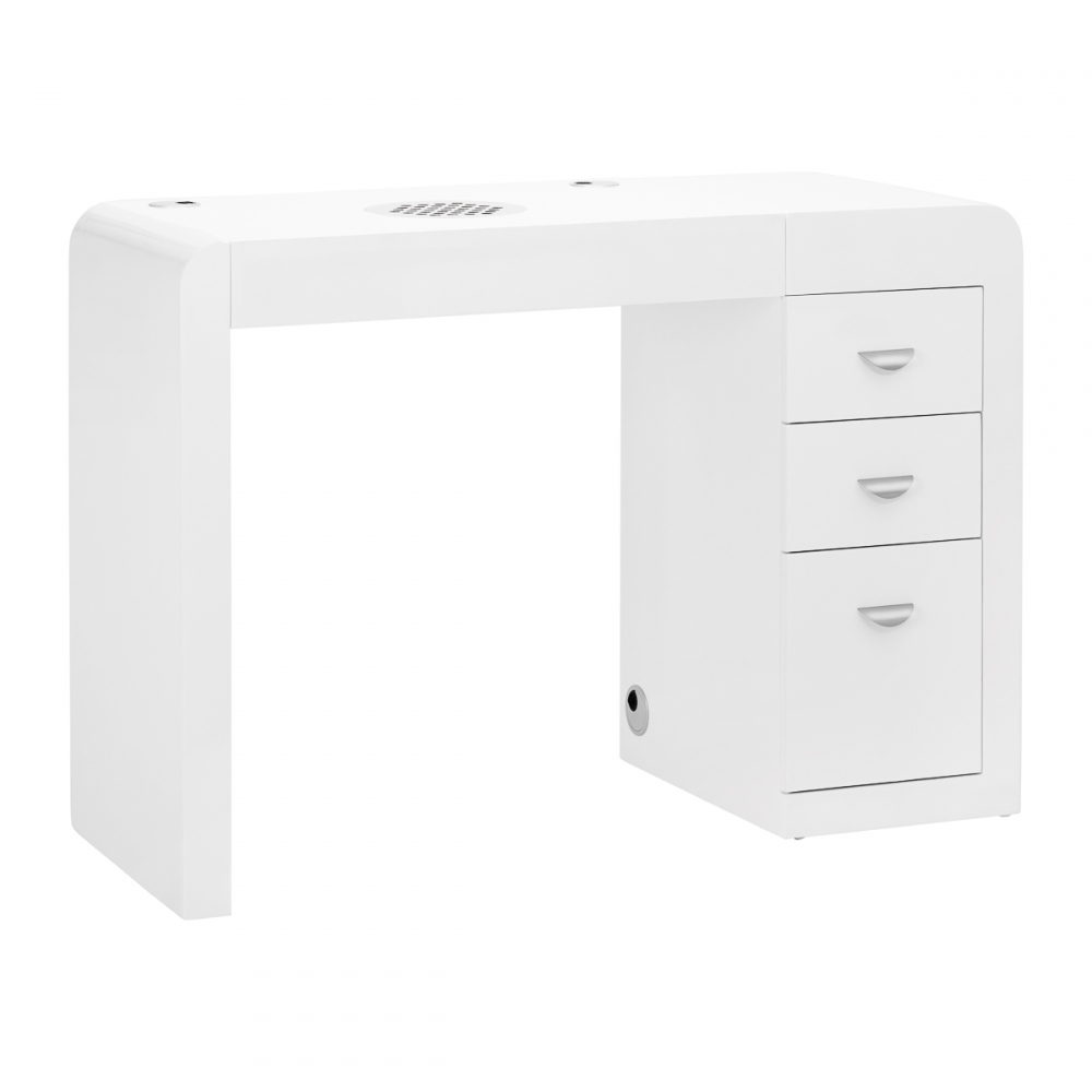Biurko kosmetyczne 312 z pochłaniaczem kasetowym białe lewe (141617)