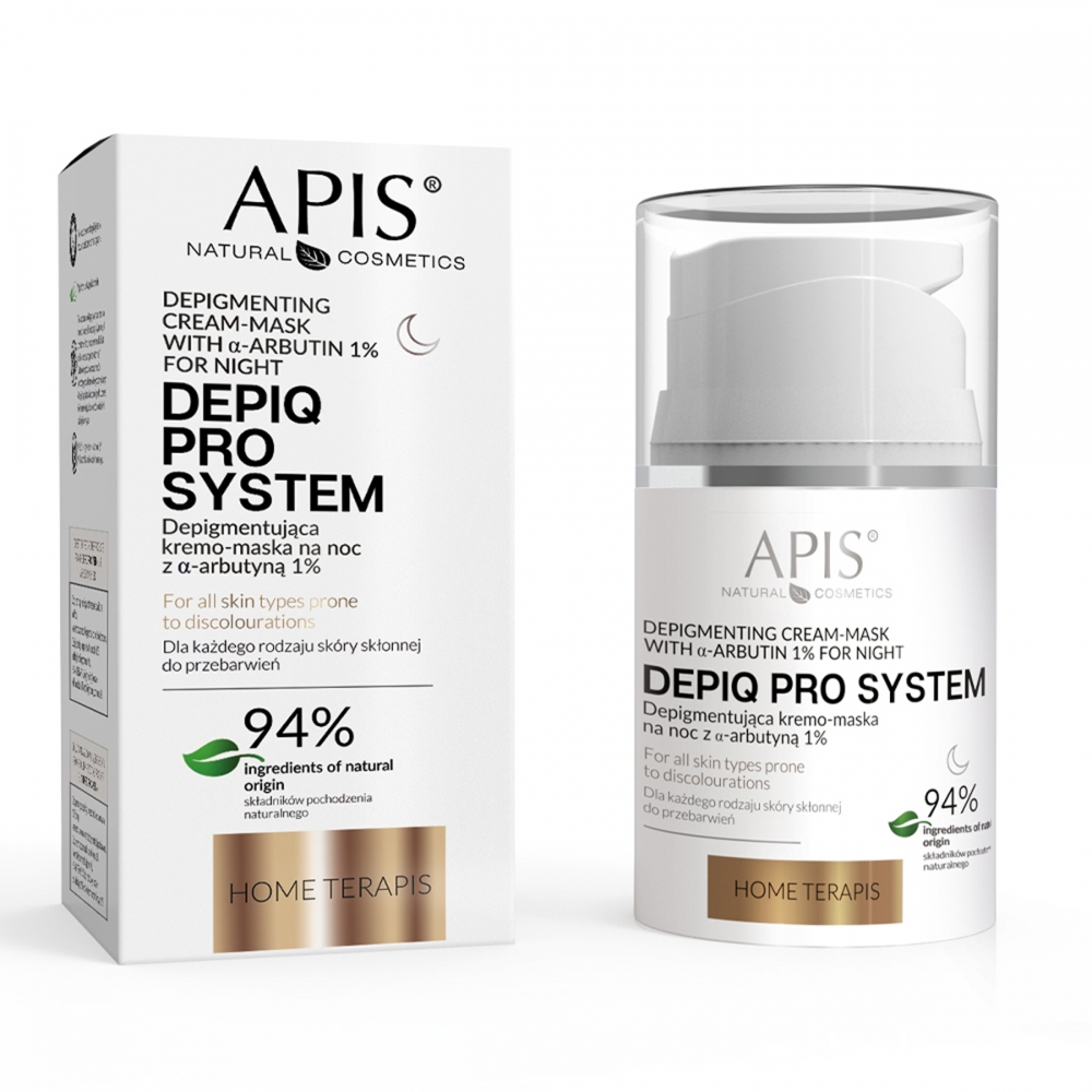 APIS DEPIQ PRO SYSTEM Depigmentująca kremo-maska na noc z α-arbutyną 1%, 50 ml (149600)