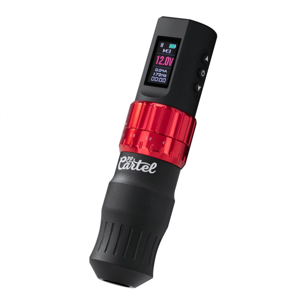 EL CARTEL VISPA Bezprzewodowa maszynka do tatuażu czarno/czerwona (150975)