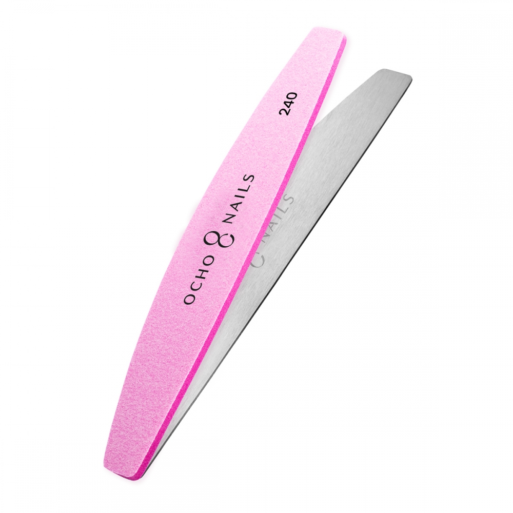 Ocho Nails pilnik półksiężyc metalowy rdzeń + polerki 240 10 szt. (150948)
