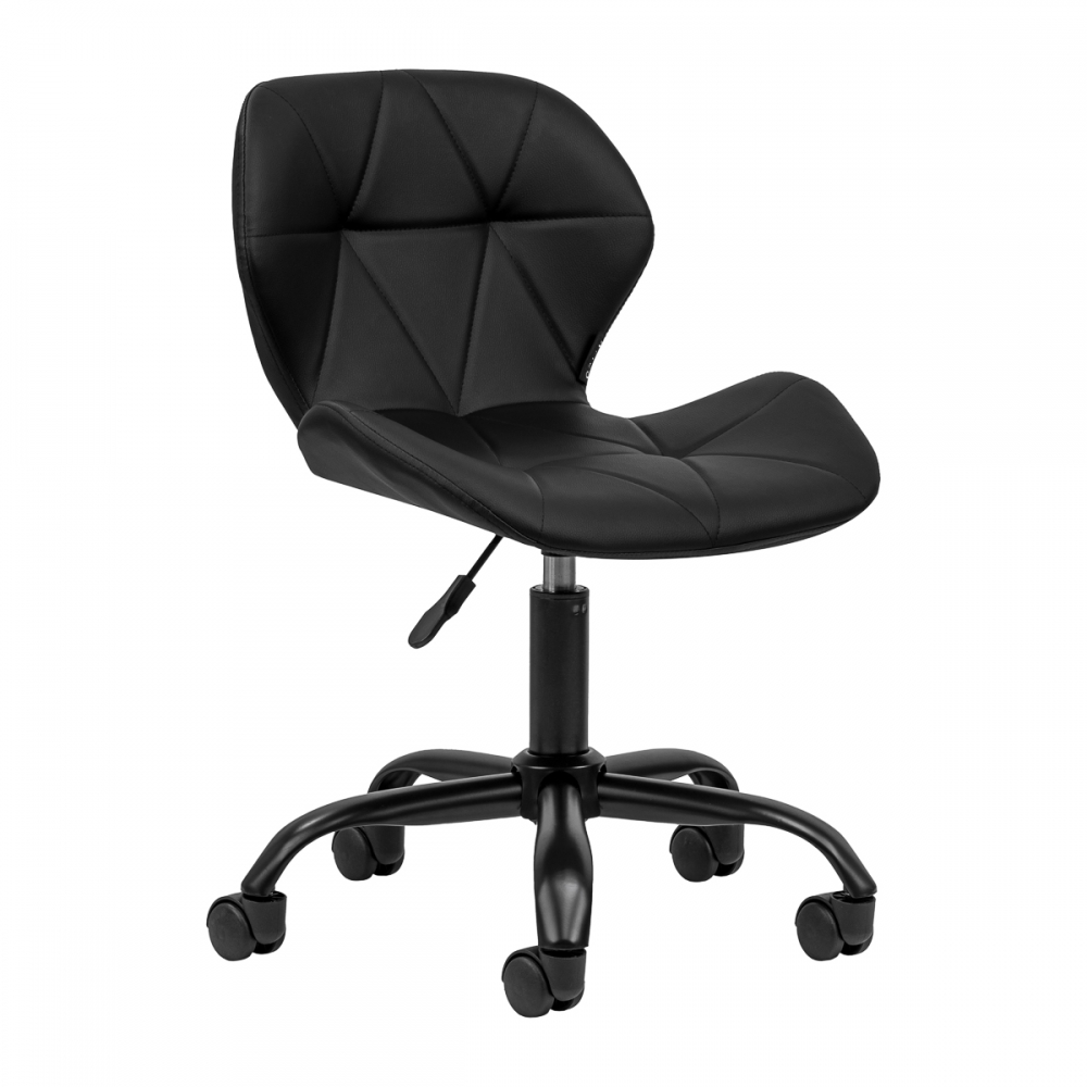 Taboret kosmetyczny QS-06B czarno czarny (150118)