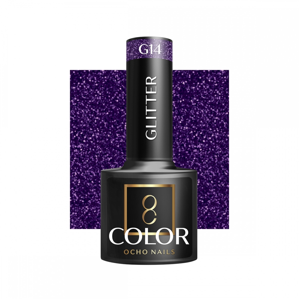 OCHO NAILS Lakier hybrydowy glitter G14 -5 g (150673)