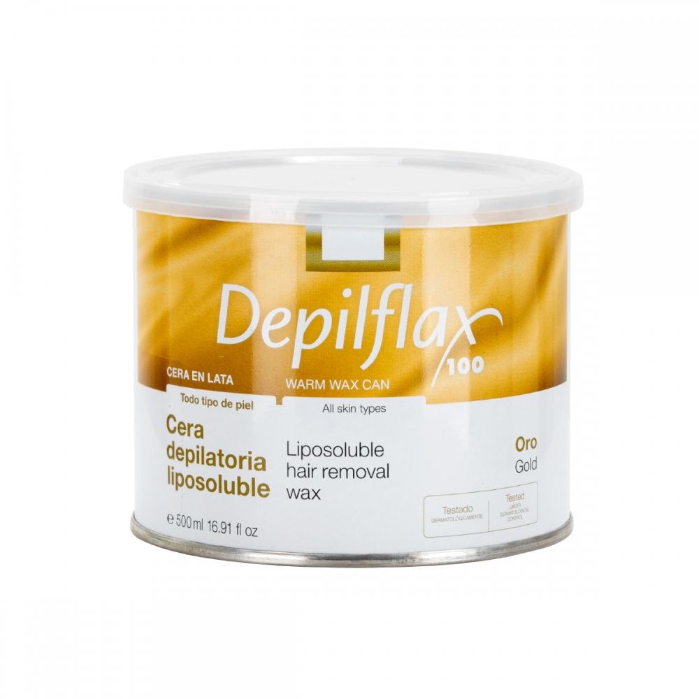 Depilflax 100 wosk do depilacji puszka złoty 500 ml (154564)