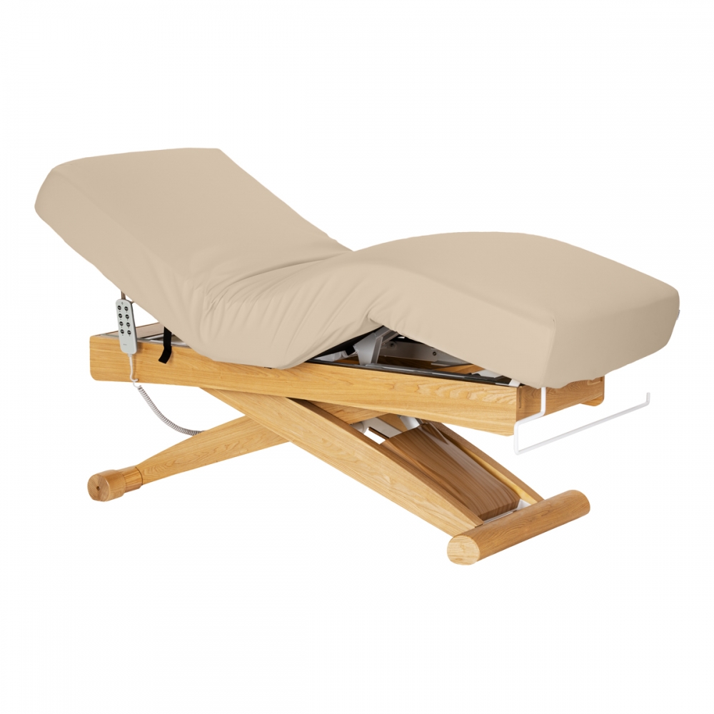 Leżanka SPA Sillon Siesta beżowa z jasnobrązową podstawą (155946)