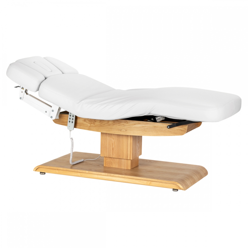 Leżanka SPA Sillon Relax biała z jasnobrązową podstawą (156155)