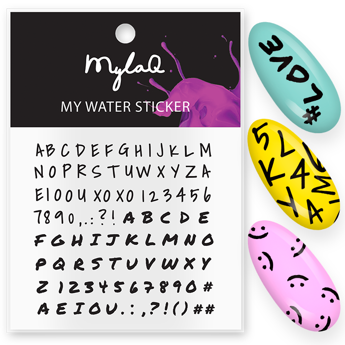 MYLAQ MY ALPHABET WATER STICKER NAKLEJKI NA PAZNOKCIE