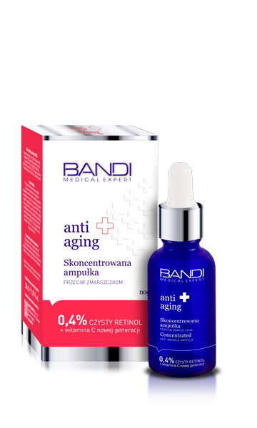 BANDI ANTI AGING SKONCENTROWANA AMPUŁKA PRZECIW ZMARSZCZKOM Z 0,4% CZYSTYM RETINOLEM 30ml