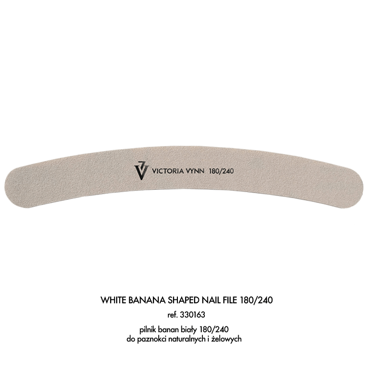 VICTORIA VYNN WHITE BANANA SHAPED NAIL FILE PILNIK BANAN 180/240