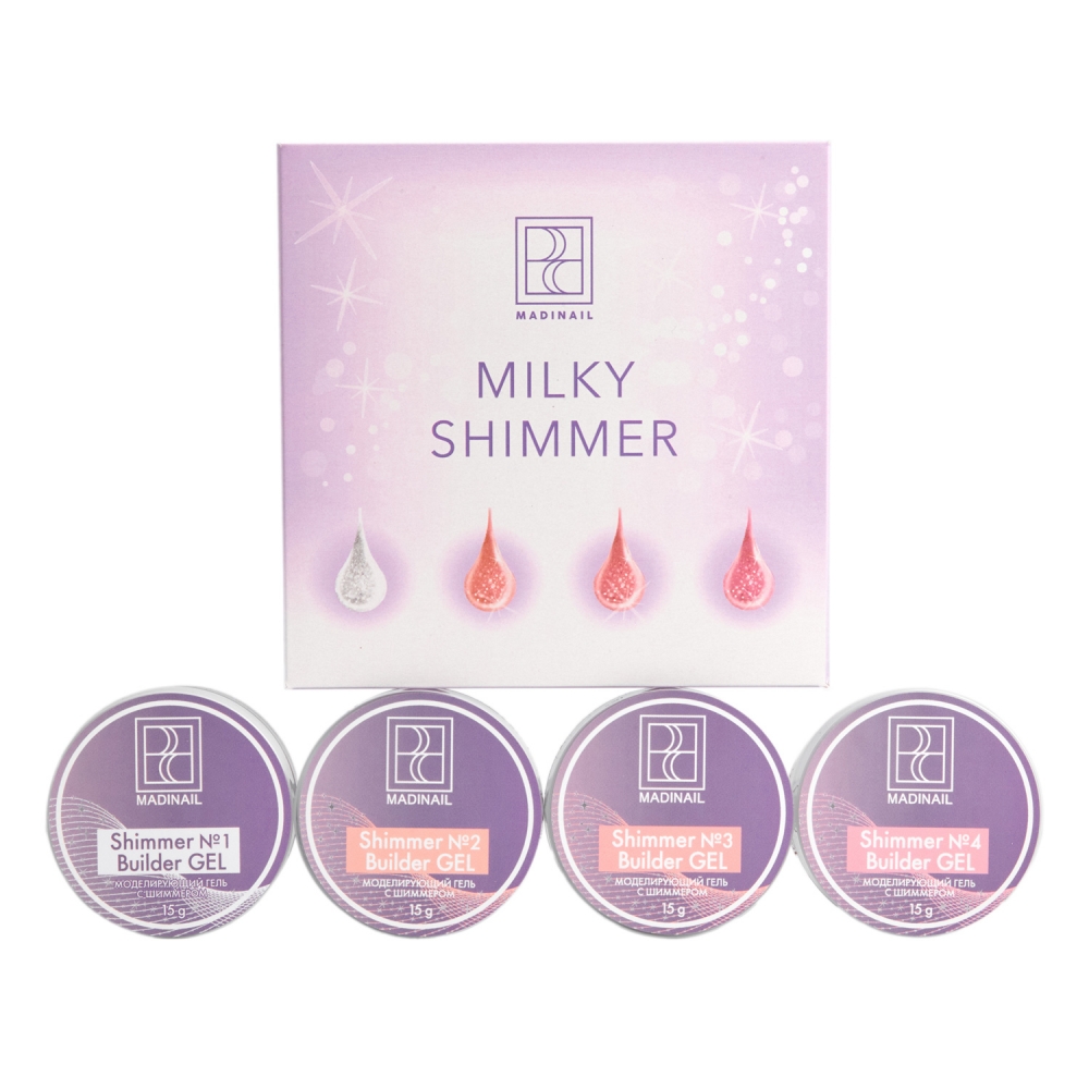 MADINAIL ZESTAW ŻELI DO PAZNOKCI MILKY SHIMMER