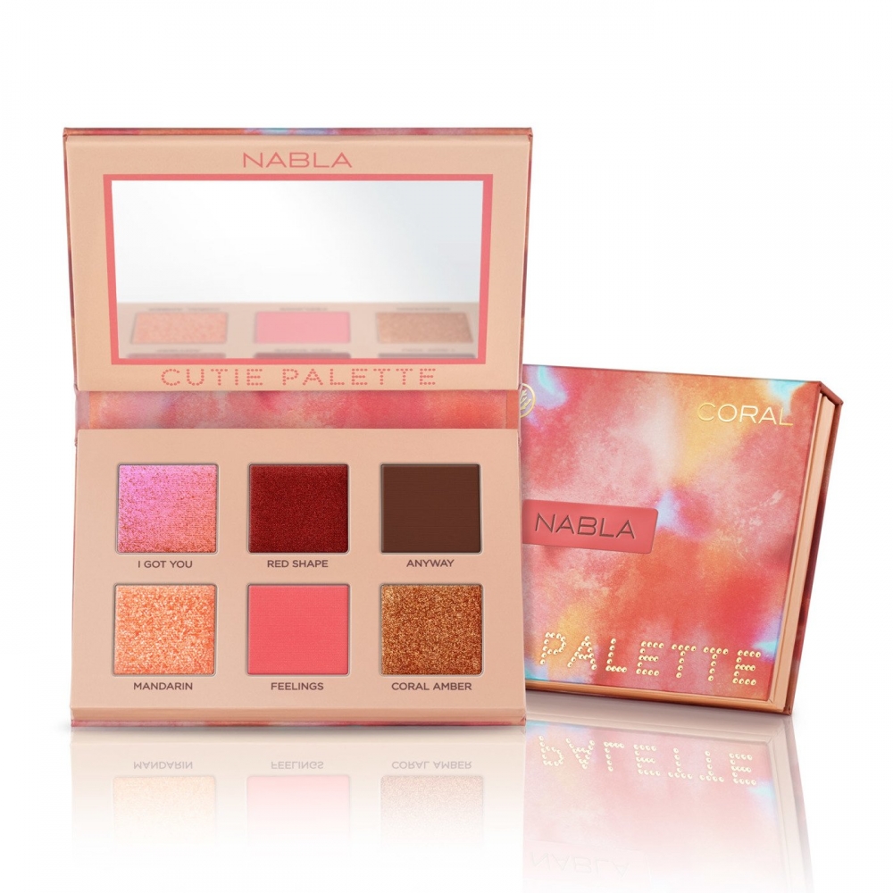 NABLA CUTIE PALETTE PALETA CIENI DO POWIEK CORAL 