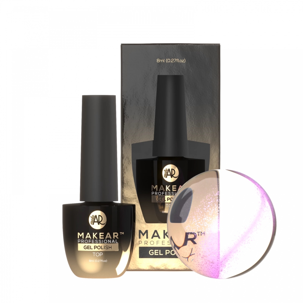 MAKEAR TOP NO WIPE CAT EYE PINK UV LED 8ML
