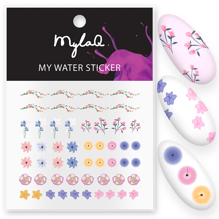 MYLAQ MY FLOWER WATER STICKER NAKLEJKI NA PAZNOKCIE