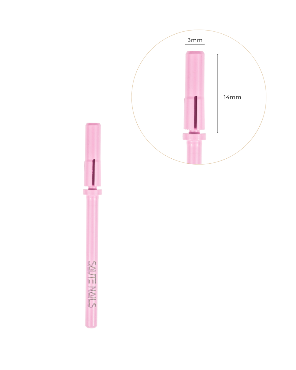 SAUTE NAILS FREZ NOŚNIK MINI MANDREL RÓŻOWY
