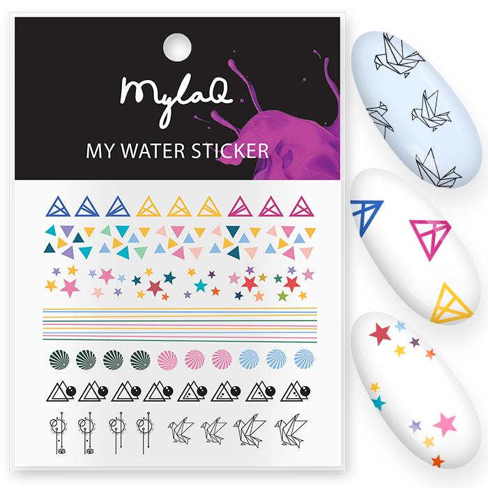 MYLAQ MY GEOMETRIC WATER STICKER NAKLEJKI NA PAZNOKCIE