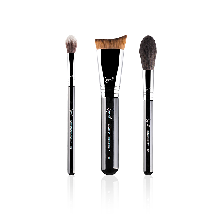 SIGMA BEAUTY HIGHLIGHT EXPERT BRUSH SET ZESTAW 3 PĘDZLI