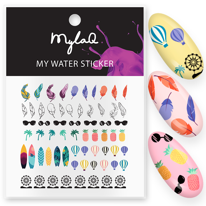 MYLAQ MY HOLIDAY WATER STICKER NAKLEJKI NA PAZNOKCIE