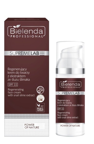 BIELENDA SUPREMELAB POWER OF NATURE REGENERUJĄCY KREM DO TWARZY Z EKSTRAKTEM ZE ŚLUZU ŚLIMAKA SPF 15 50ML