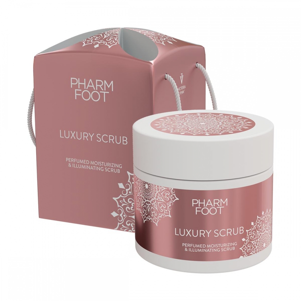 PHARM FOOT LUXURY SCRUB PERFUMOWANY PEELING NAWILŻAJĄCO ROZŚWIETLAJĄCY DO STÓP DŁONI I CIAŁA 200G