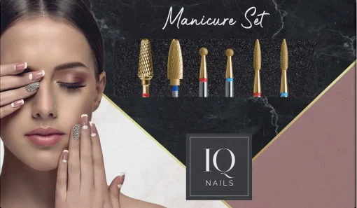 IQ NAILS GOLD SET MAXI HYBRYDA/ ŻEL/ SKÓRKI (IQN ZESTAW MANI 17)