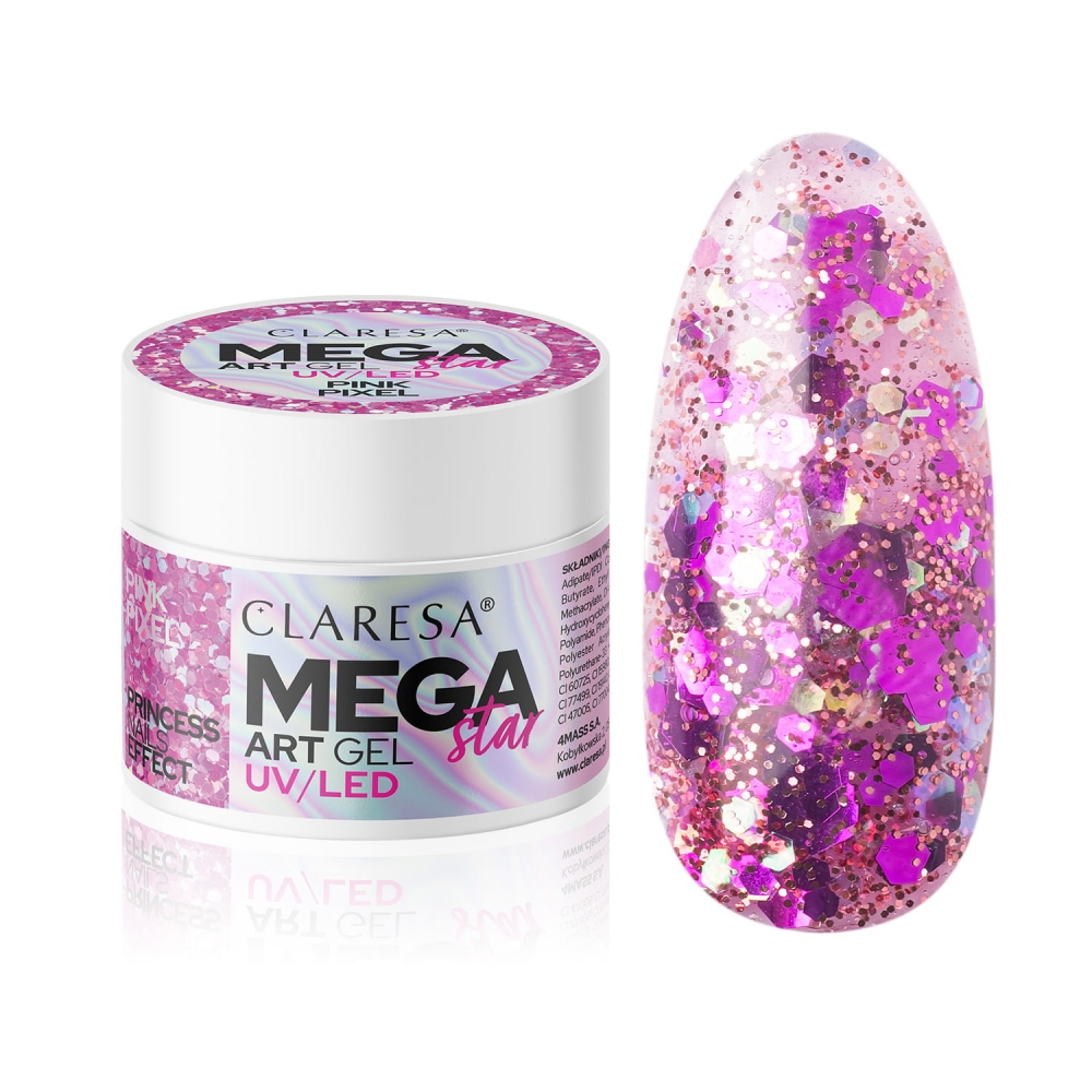 CLARESA ŻEL DO ZDOBIEŃ MEGASTAR PINK PIXEL - 10G