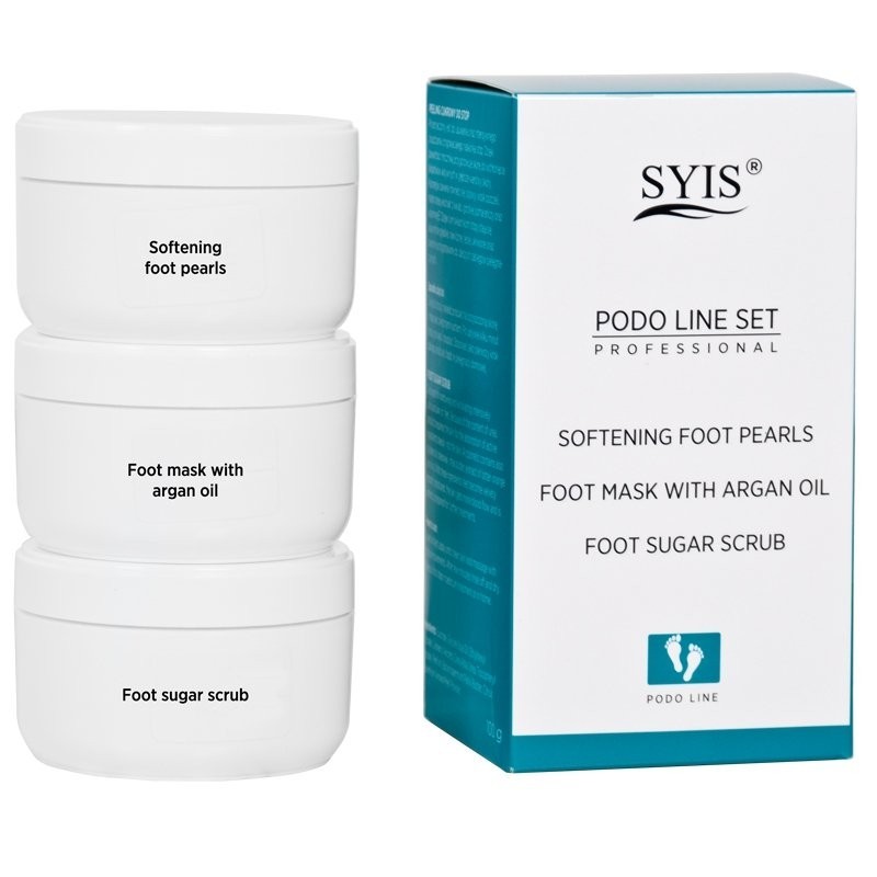 SYIS SOFTENING FOOT PEARLS FOOT MASK WITH ARGAN OIL FOOT SUGAR SCRUB