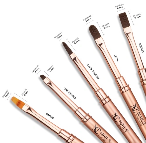 NC NAILS COMPANY ZESTAW 5 SZT. PEDZLI - BUDOWA, OBRE, NAIL ART