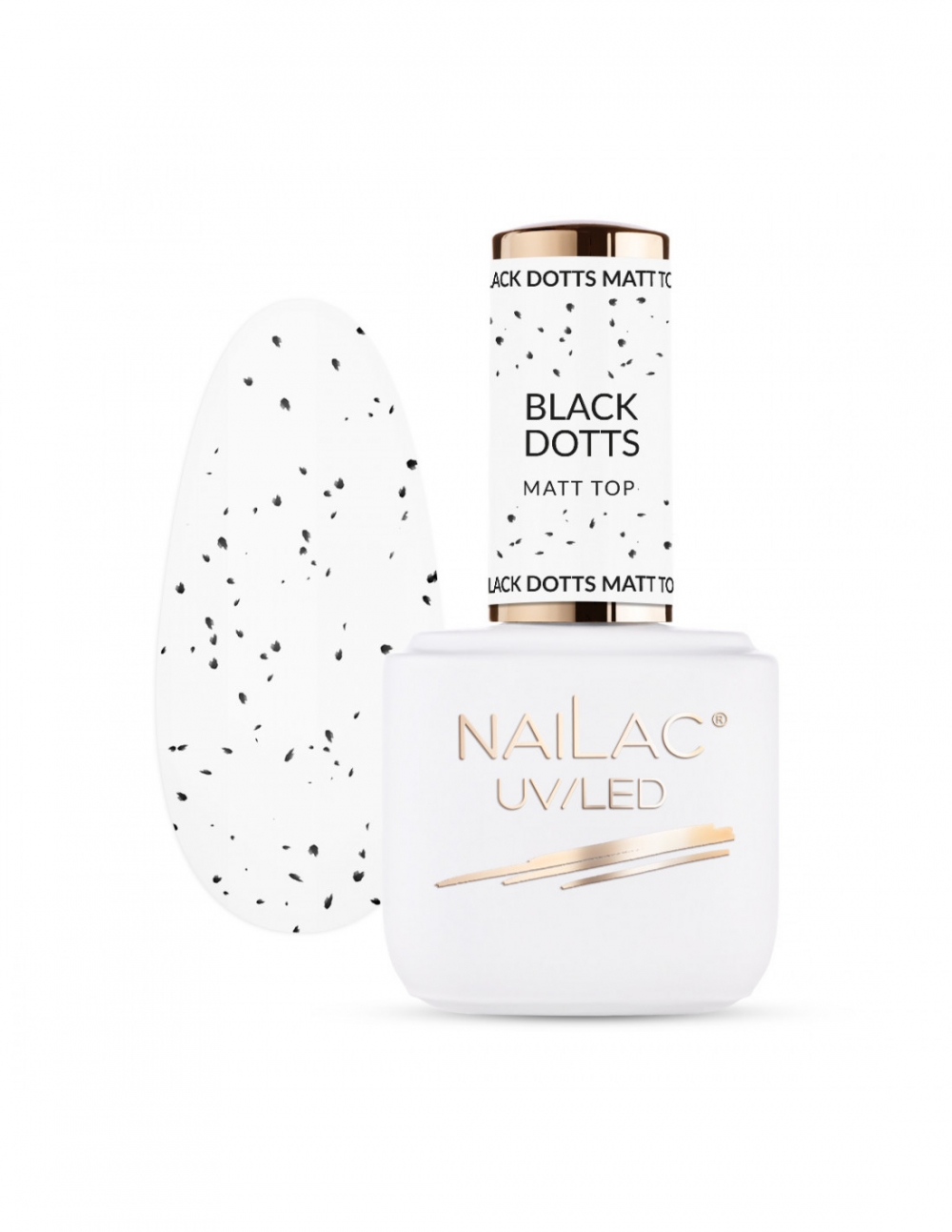 NAILAC TOP HYBRYDOWY BLACK DOTTS MATT TOP NAILLAC 7ML