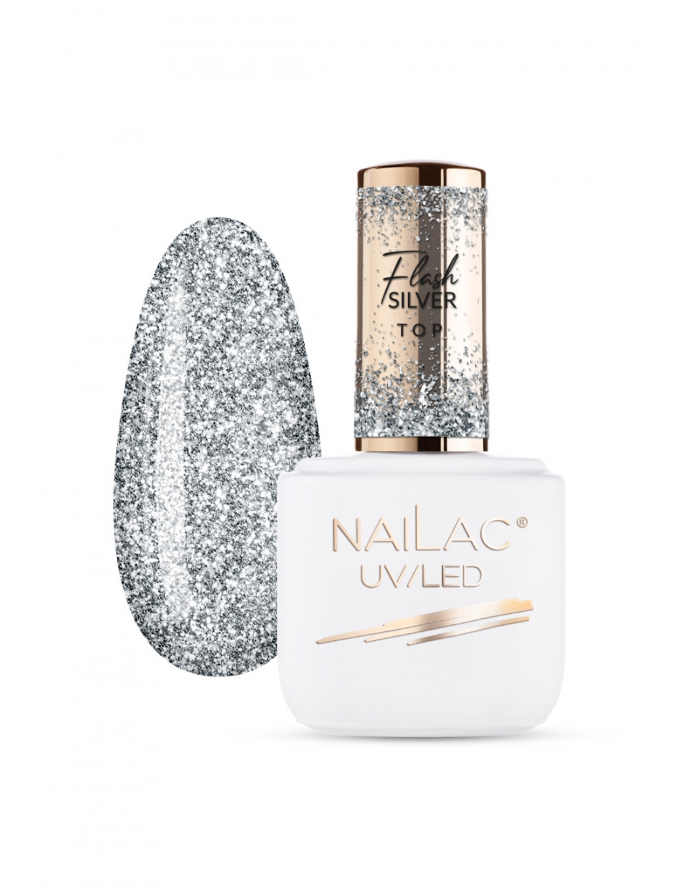 NAILAC HYBRID TOP COAT FLASH SILVER 7ml