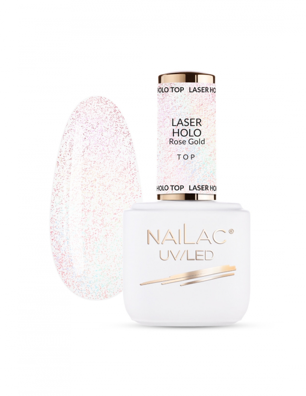 NAILAC TOP HYBRYDOWY UV LED LASER HOLO TOP ROSE GOLD 7ML