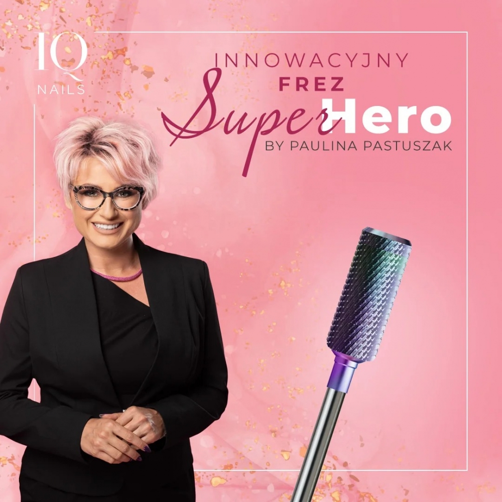 IQ NAILS FREZ SUPERHERO BY PAULINA PASTUSZAK DO HYBRYDY, AKRYLU I ŻELU – DELIKATNY WALEC