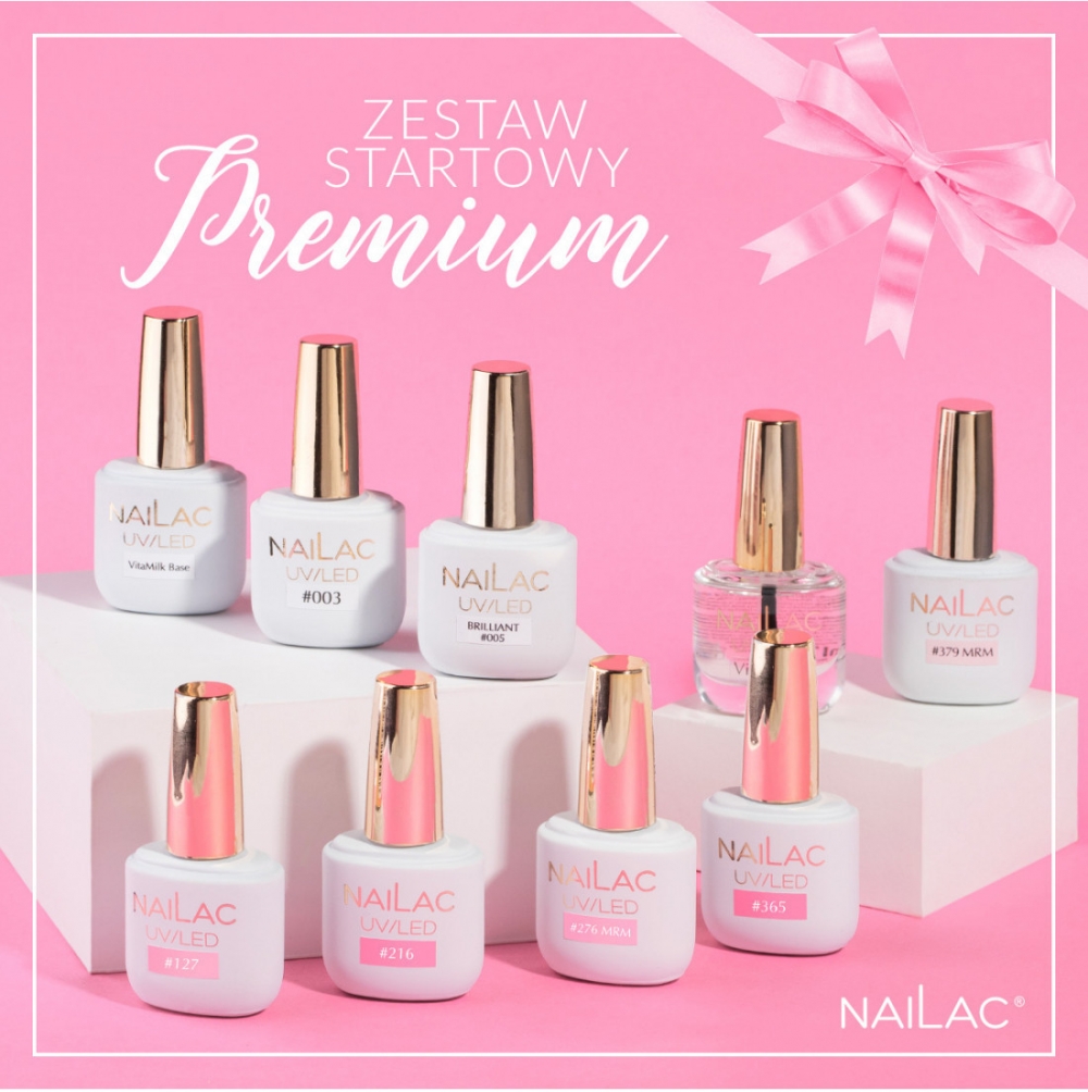 NAILAC ZESTAW STARTOWY DO MANICURE HYBRYDOWEGO - PREMIUM 