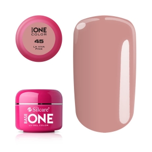 SILCARE BASE ONE COLOR GEL ŻEL DO PAZNOKCI LA VIVA PINK 45 