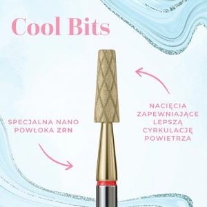 IQ NAILS FREZ W KSZTAŁCIE ŚCIĘTEGO STOŻKA – FREZ Z NACIĘCIAMI COOL BITS GOLD LINE 172.X514.031