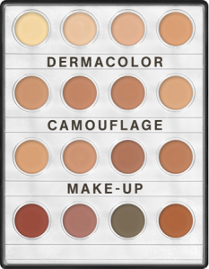 KRYOLAN DERMACOLOR CAMOUFLAGE CREME MINI PALETTE 16 COLORS NR 2 PALETA 16 MINI PODKŁADÓW 